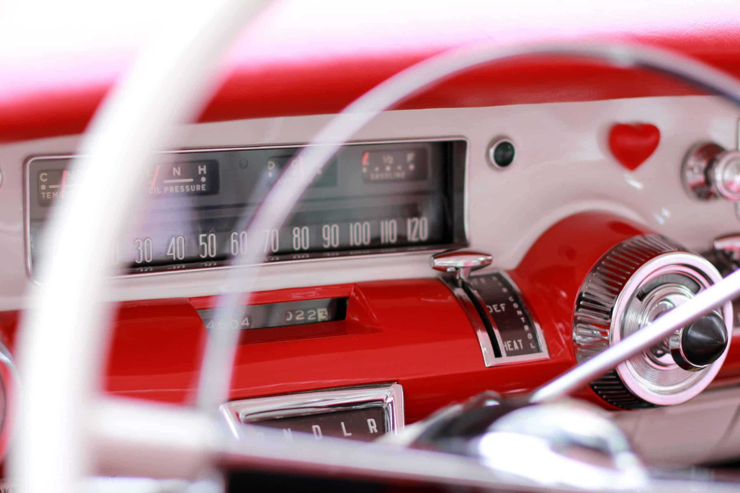 Classic car dashboard as image for classic car insurance